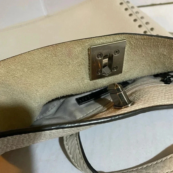 Rebecca Minkoff white gray pebbled leather crossbody handbag - Picture 9 of 14